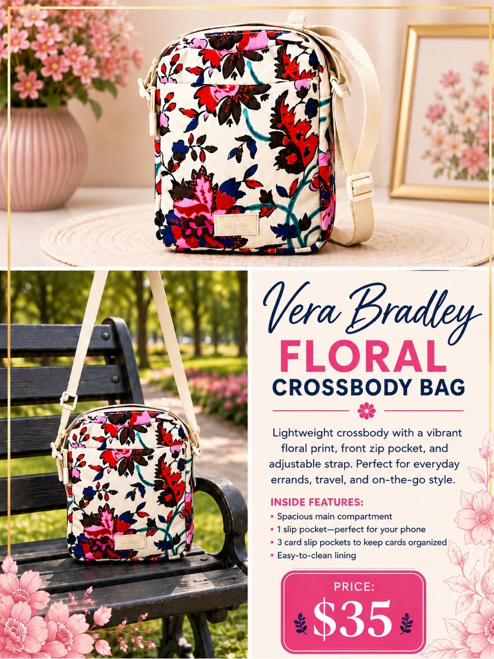 Vera Bradley Floral Crossbody Bag